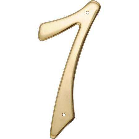 4 In. Gold Brass Nail-On Number 7 1 Pc, 3PK